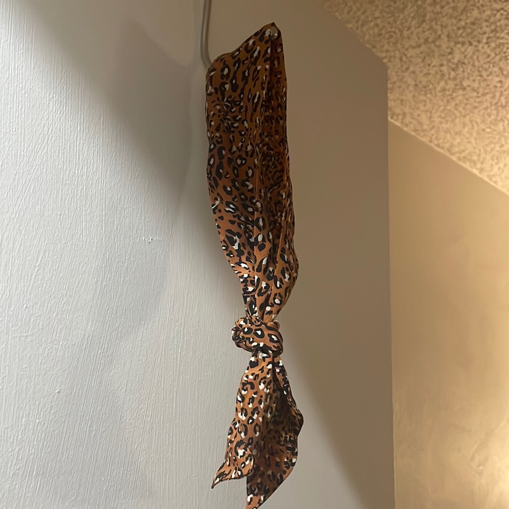 Cheetah print silk scarf